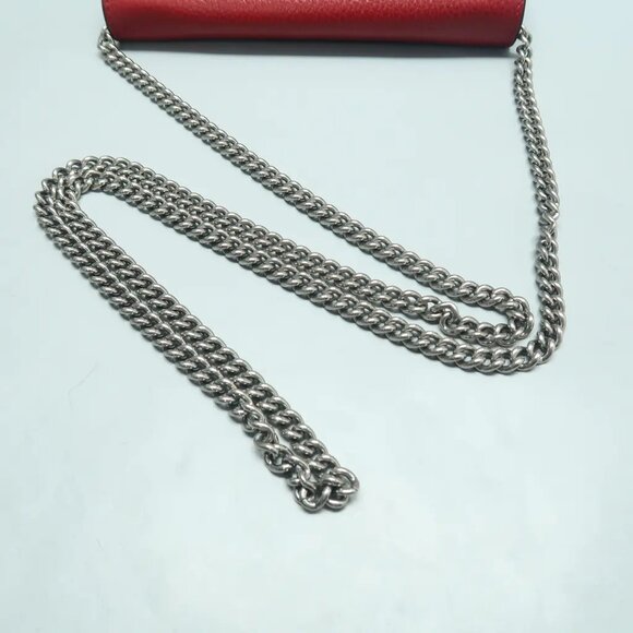 GUCCI Dionysus Chain Wallet Red Leather Shoulder Bag 801-021025 - Picture 6 of 12